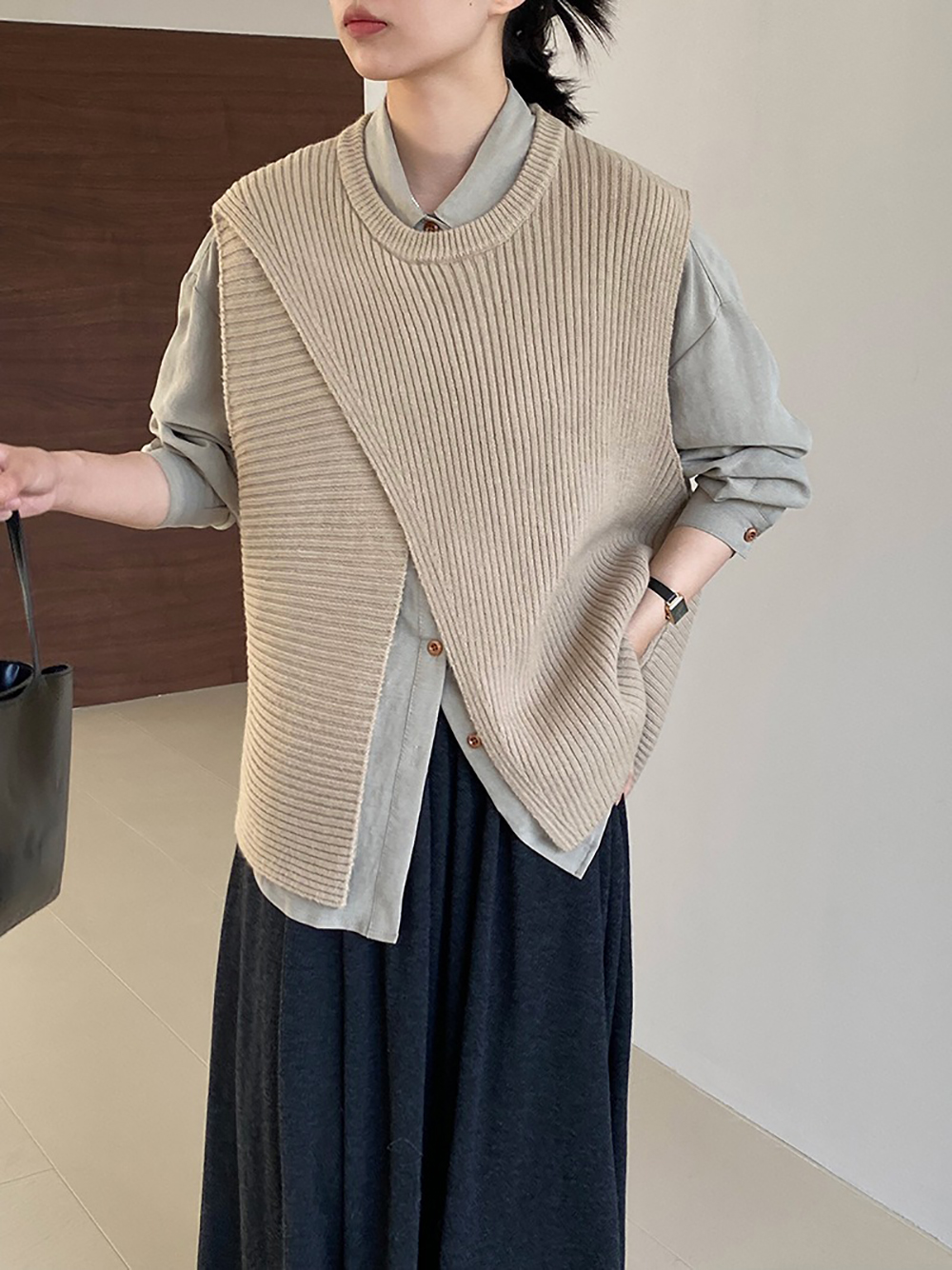 不規則設計針織背心