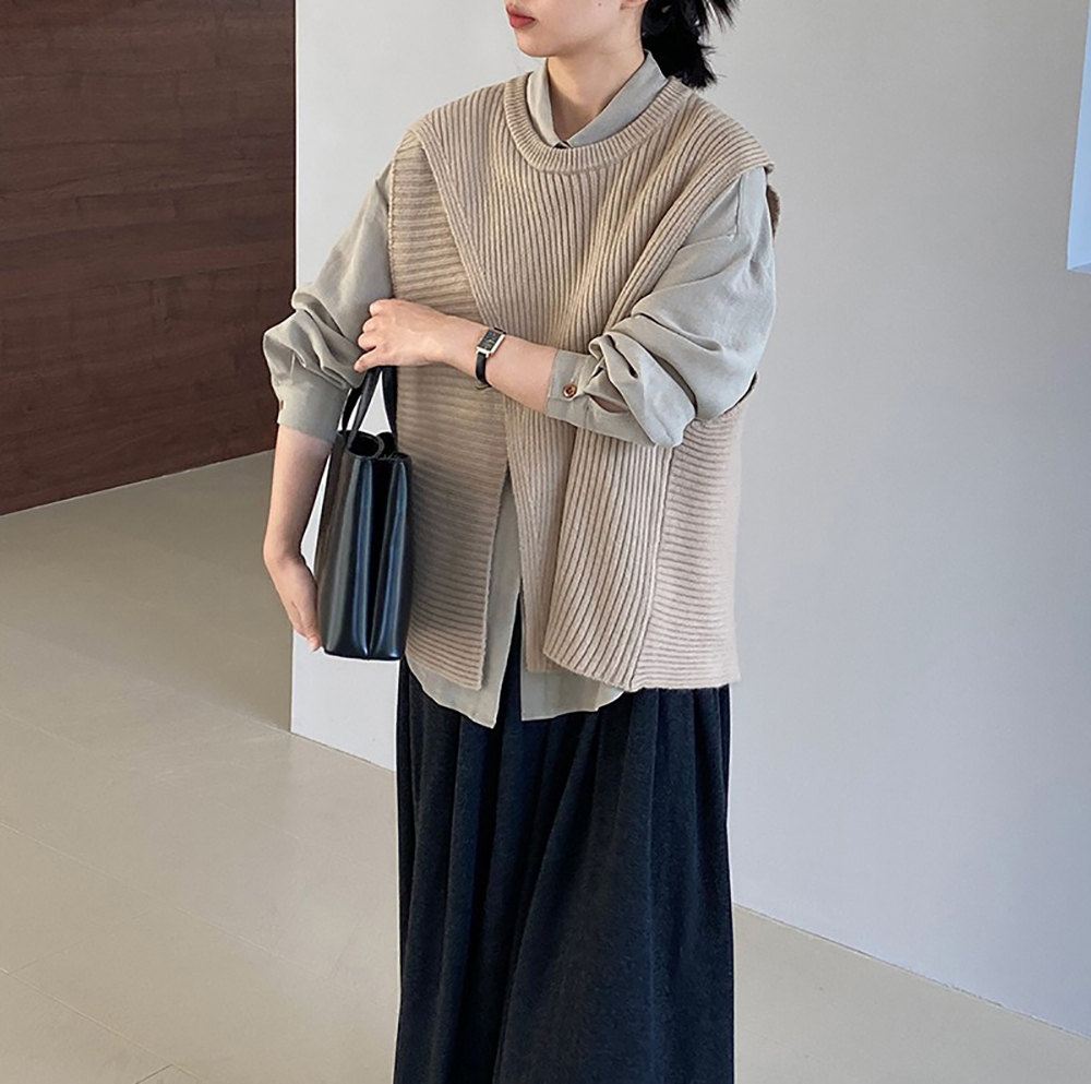 不規則設計針織背心