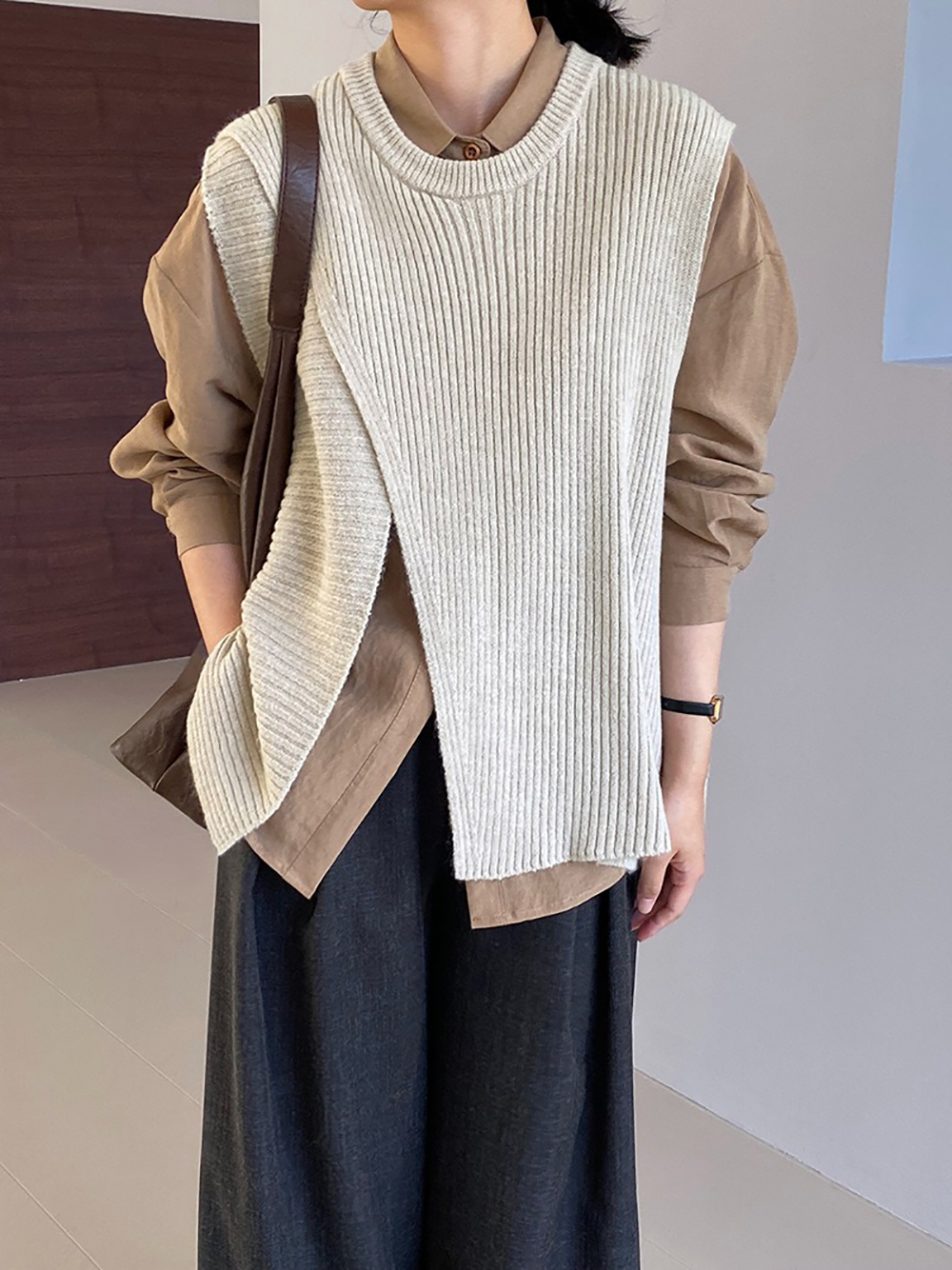 不規則設計針織背心