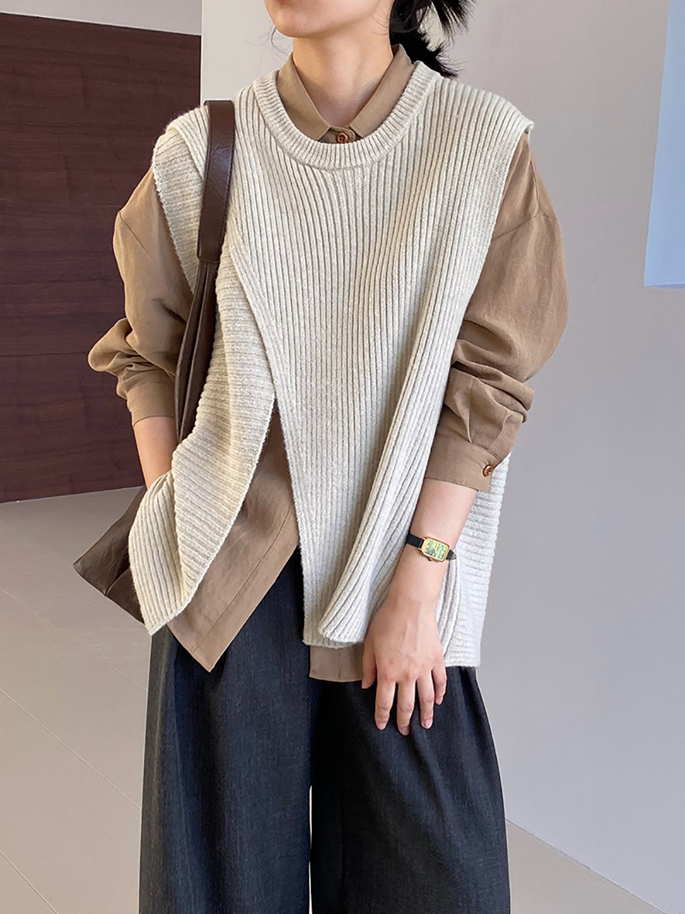 不規則設計針織背心