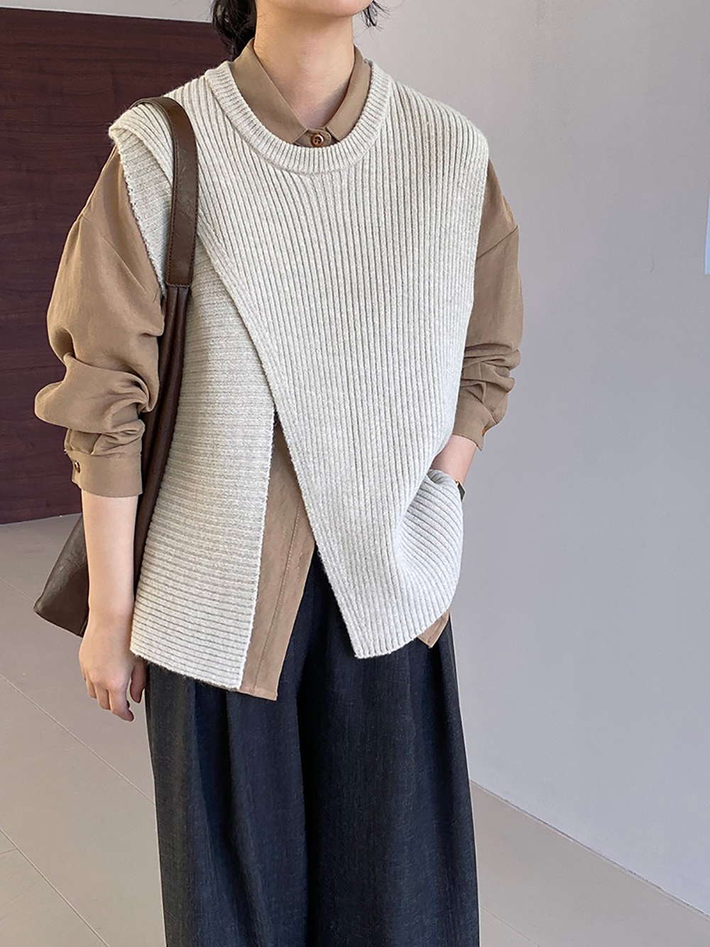 不規則設計針織背心