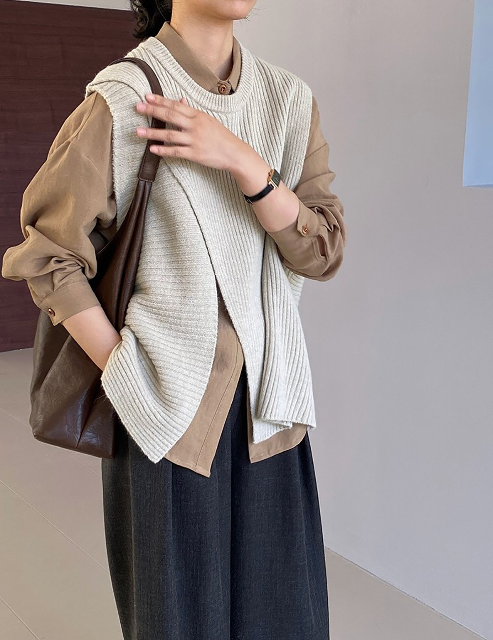 不規則設計針織背心