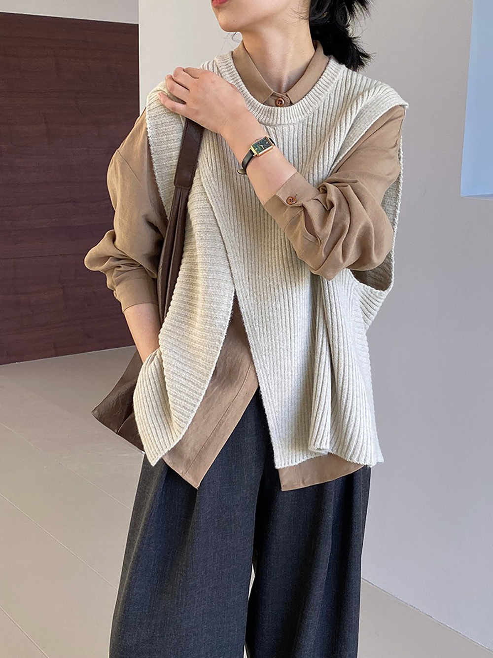 不規則設計針織背心