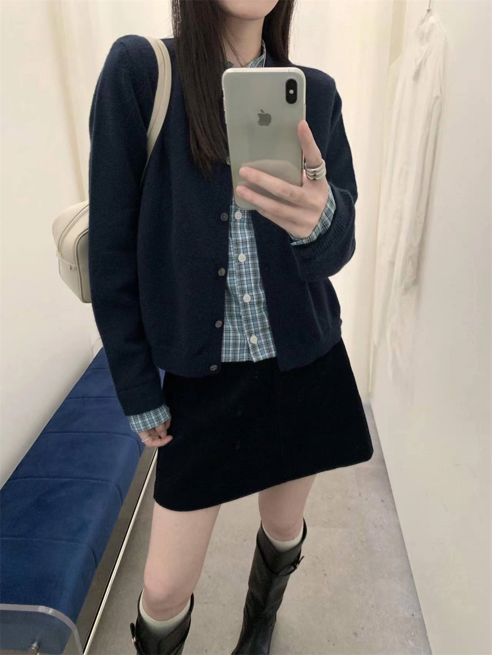 假兩件拼接針織外套