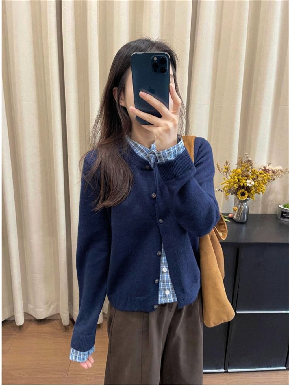 假兩件拼接針織外套