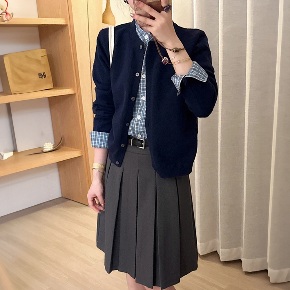 假兩件拼接針織外套