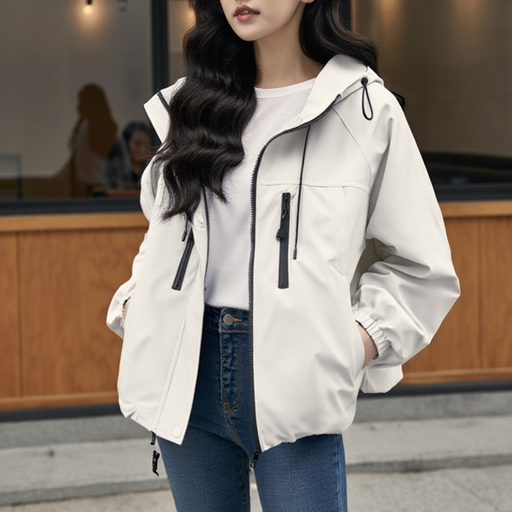 休閒素面夾克外套