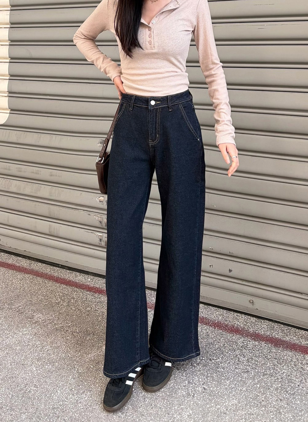 保暖內磨毛微彈牛仔褲