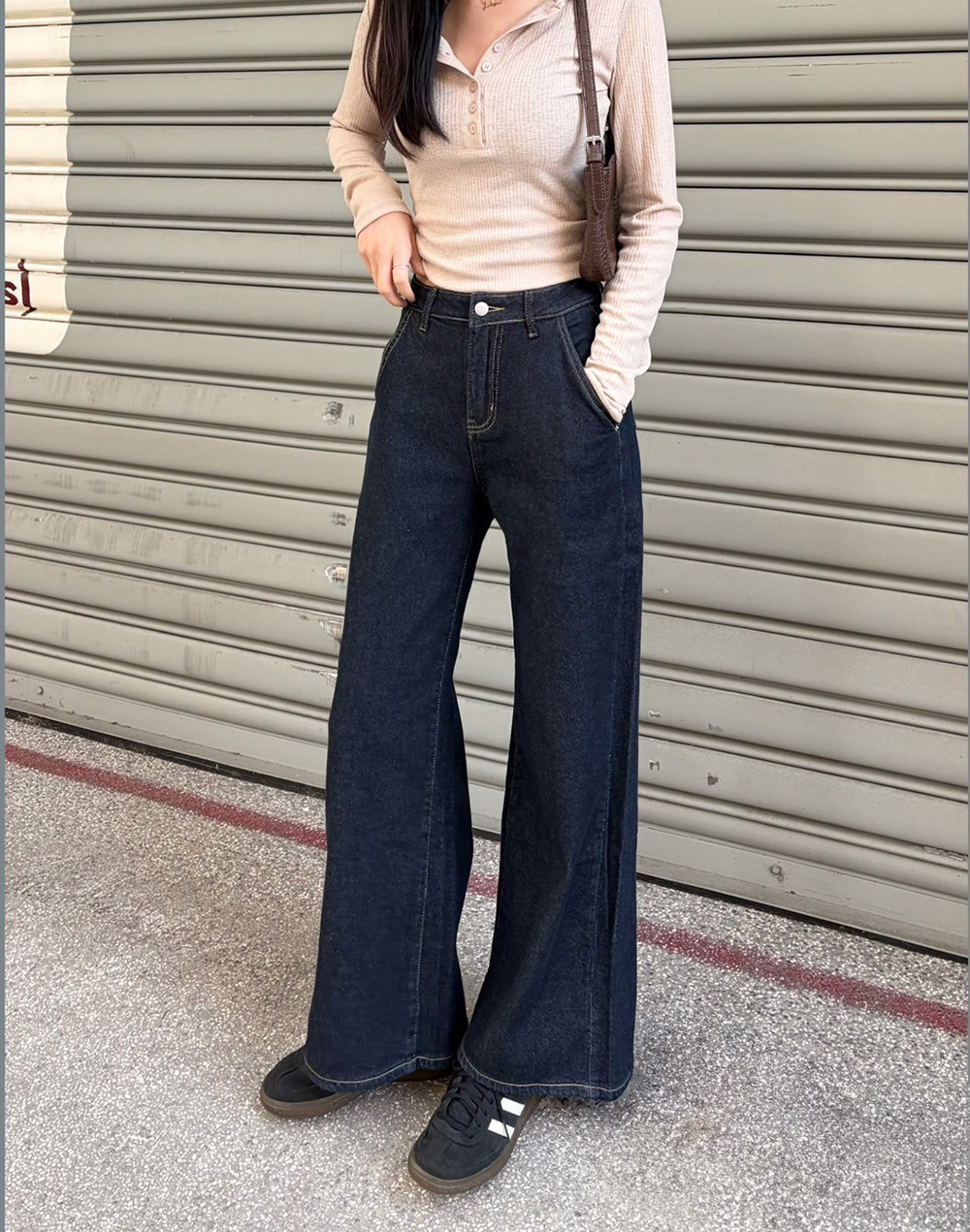 保暖內磨毛微彈牛仔褲