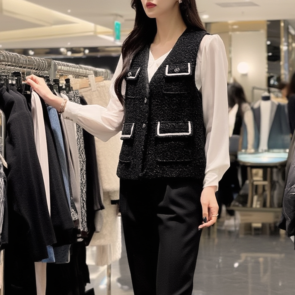 高雅貴氣金蔥背心外套