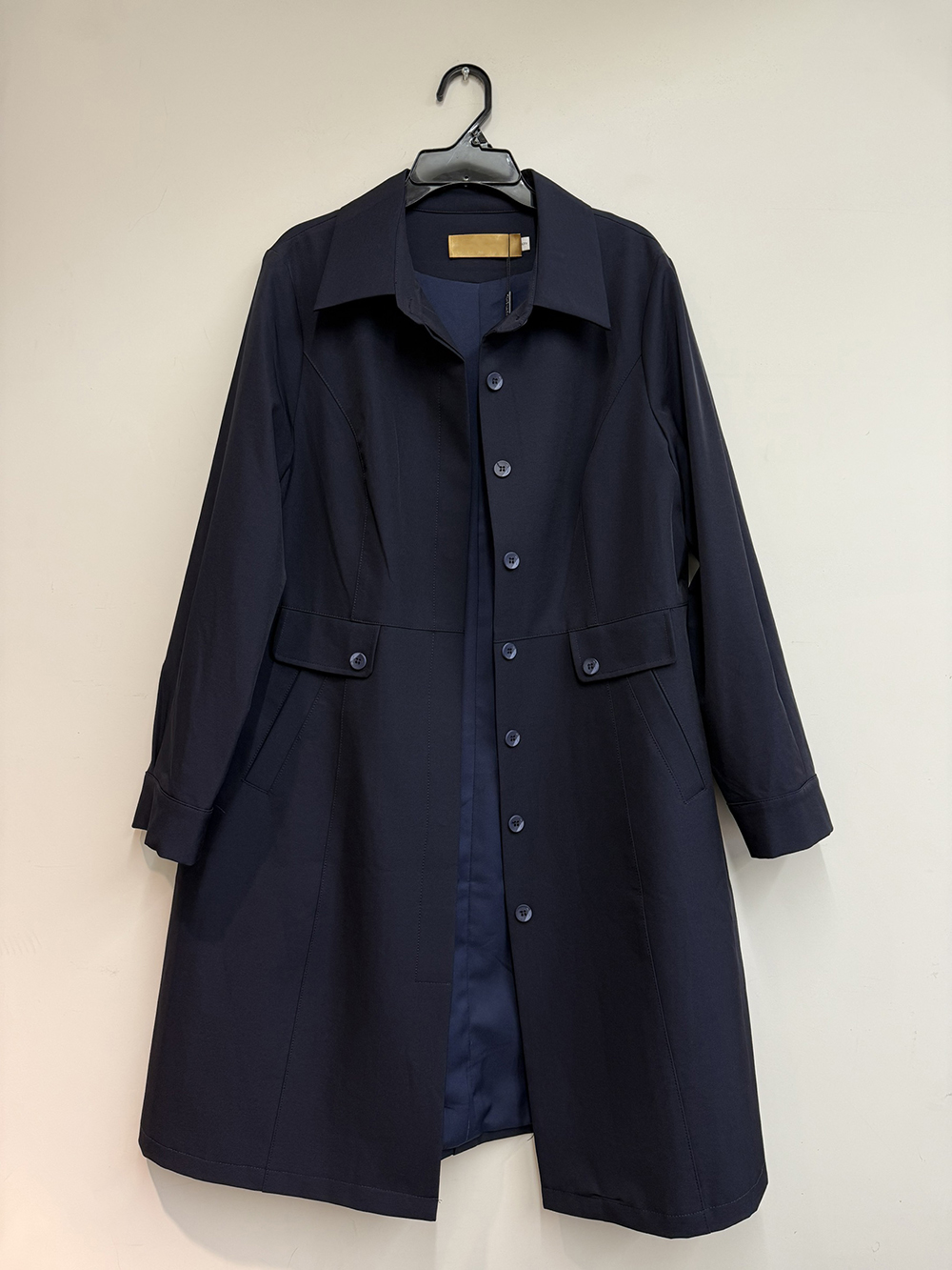 西裝領中長款風衣外套