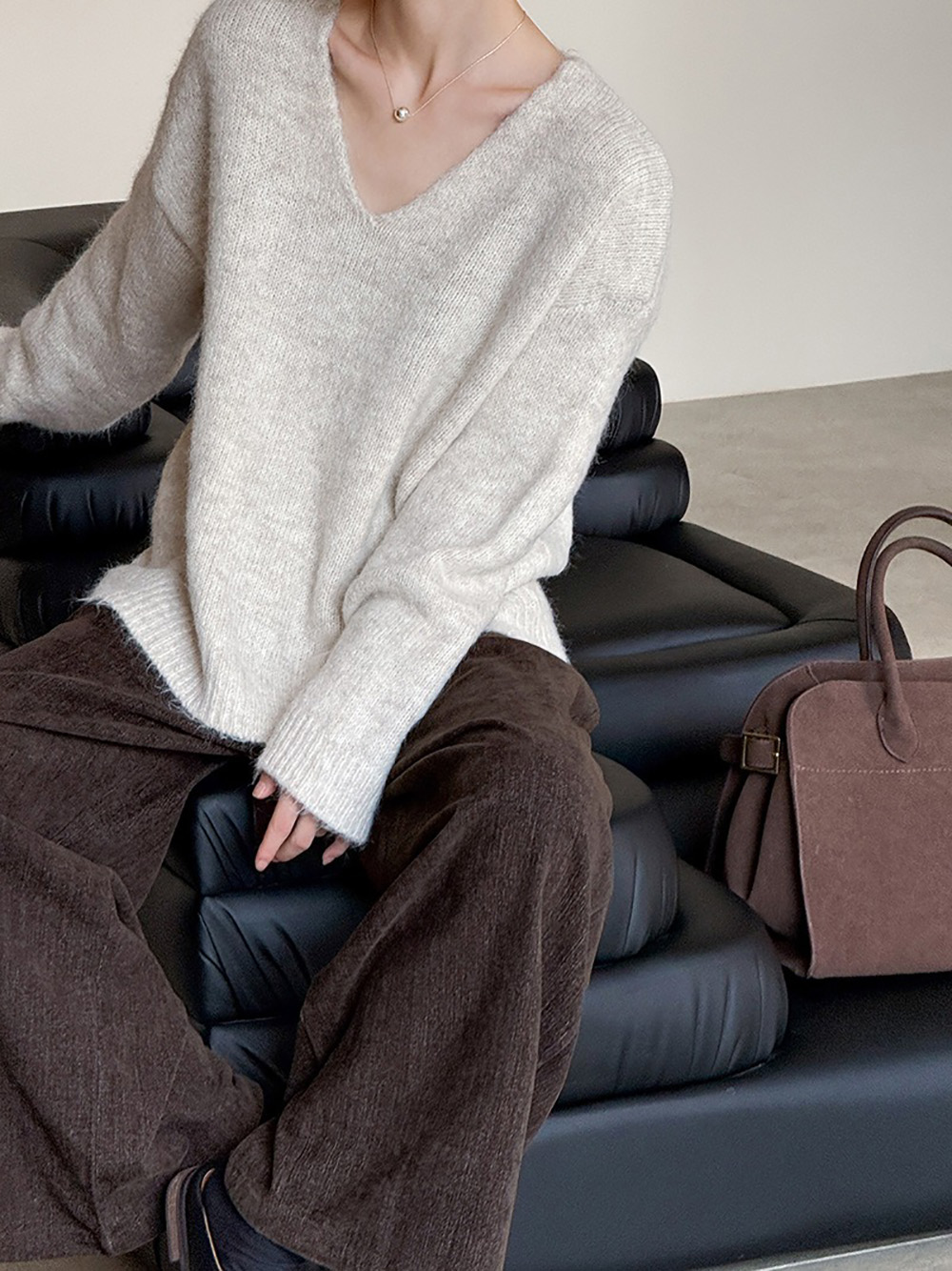 兩件式披肩針織毛衣