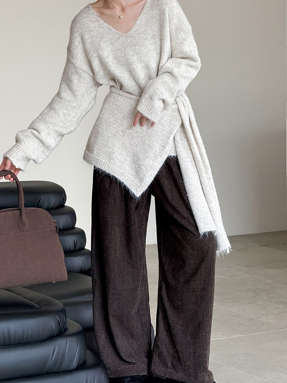 兩件式披肩針織毛衣