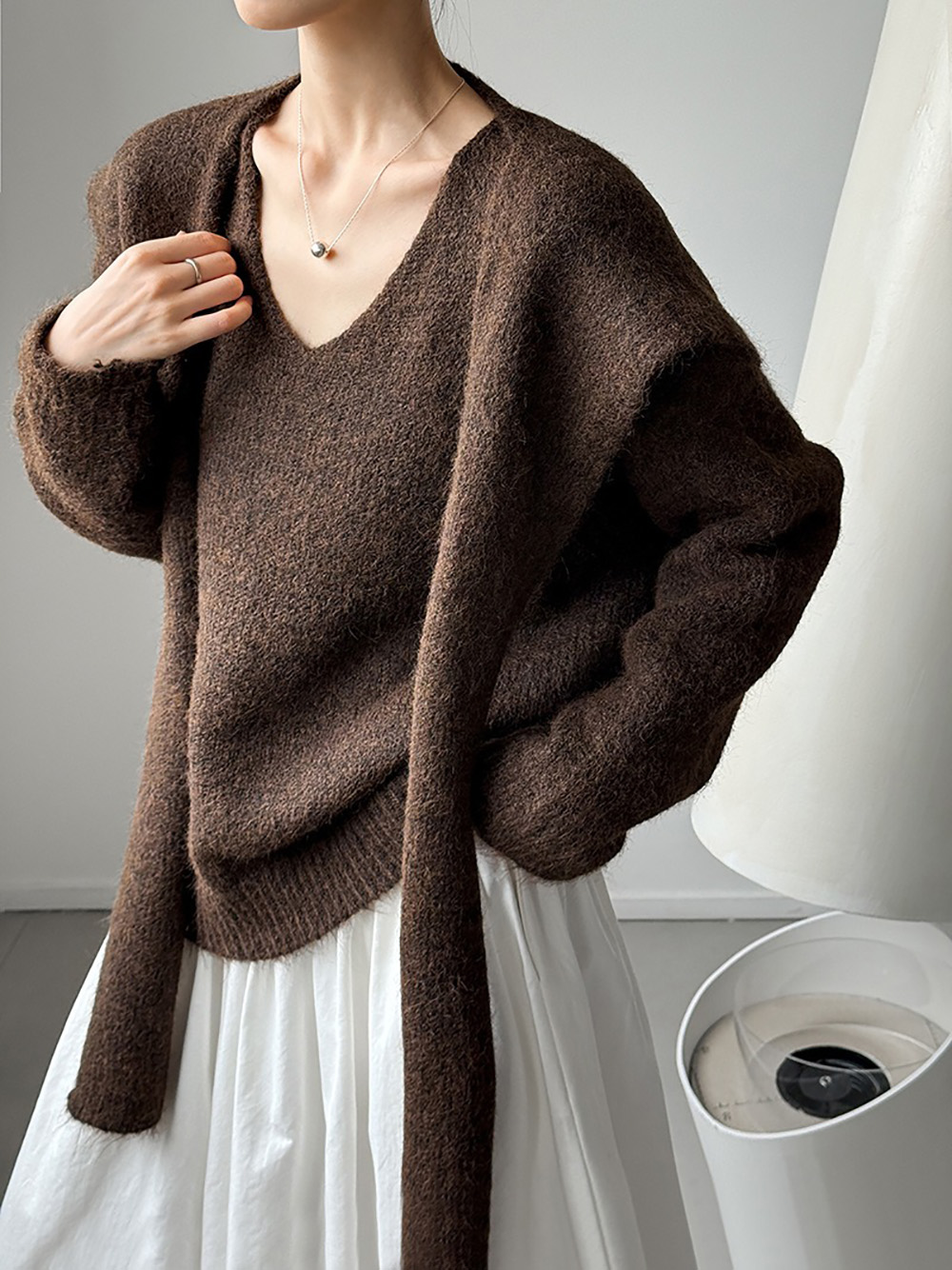 兩件式披肩針織毛衣