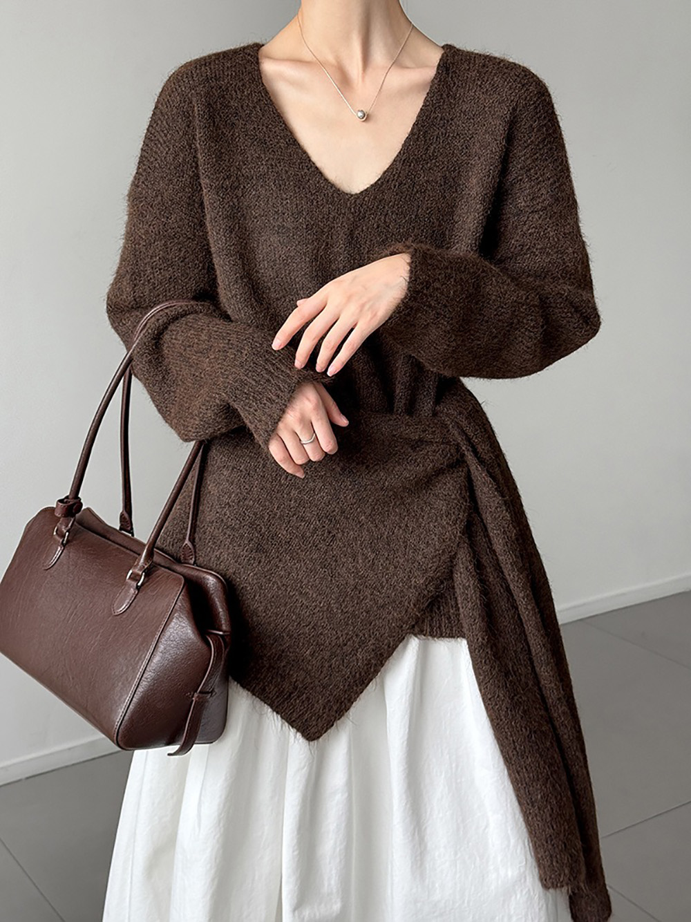 兩件式披肩針織毛衣