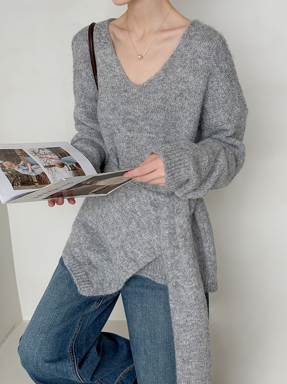 兩件式披肩針織毛衣