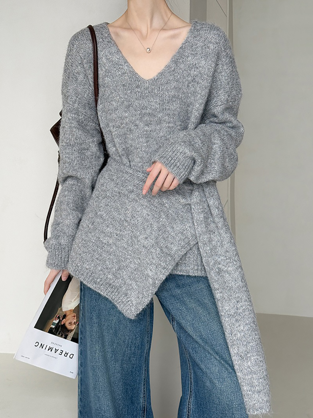 兩件式披肩針織毛衣