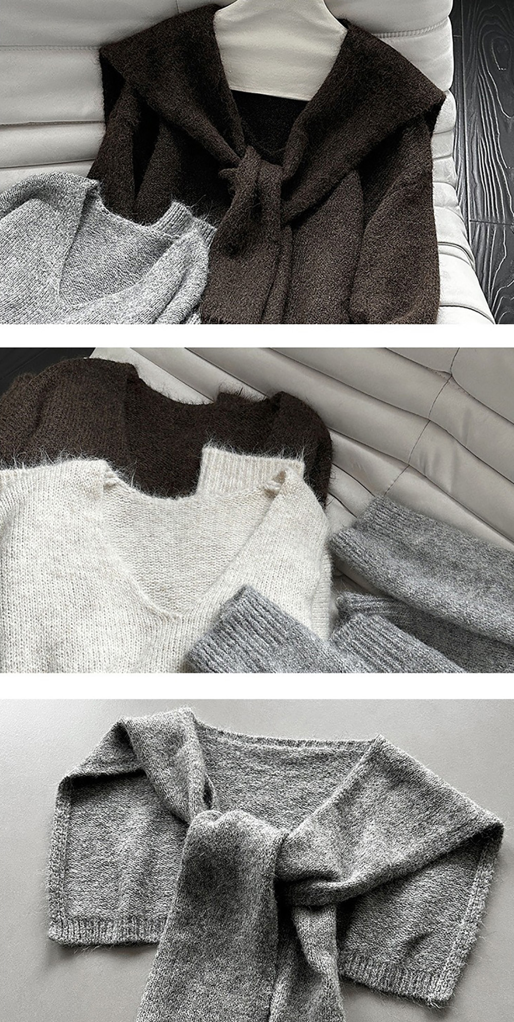 兩件式披肩針織毛衣