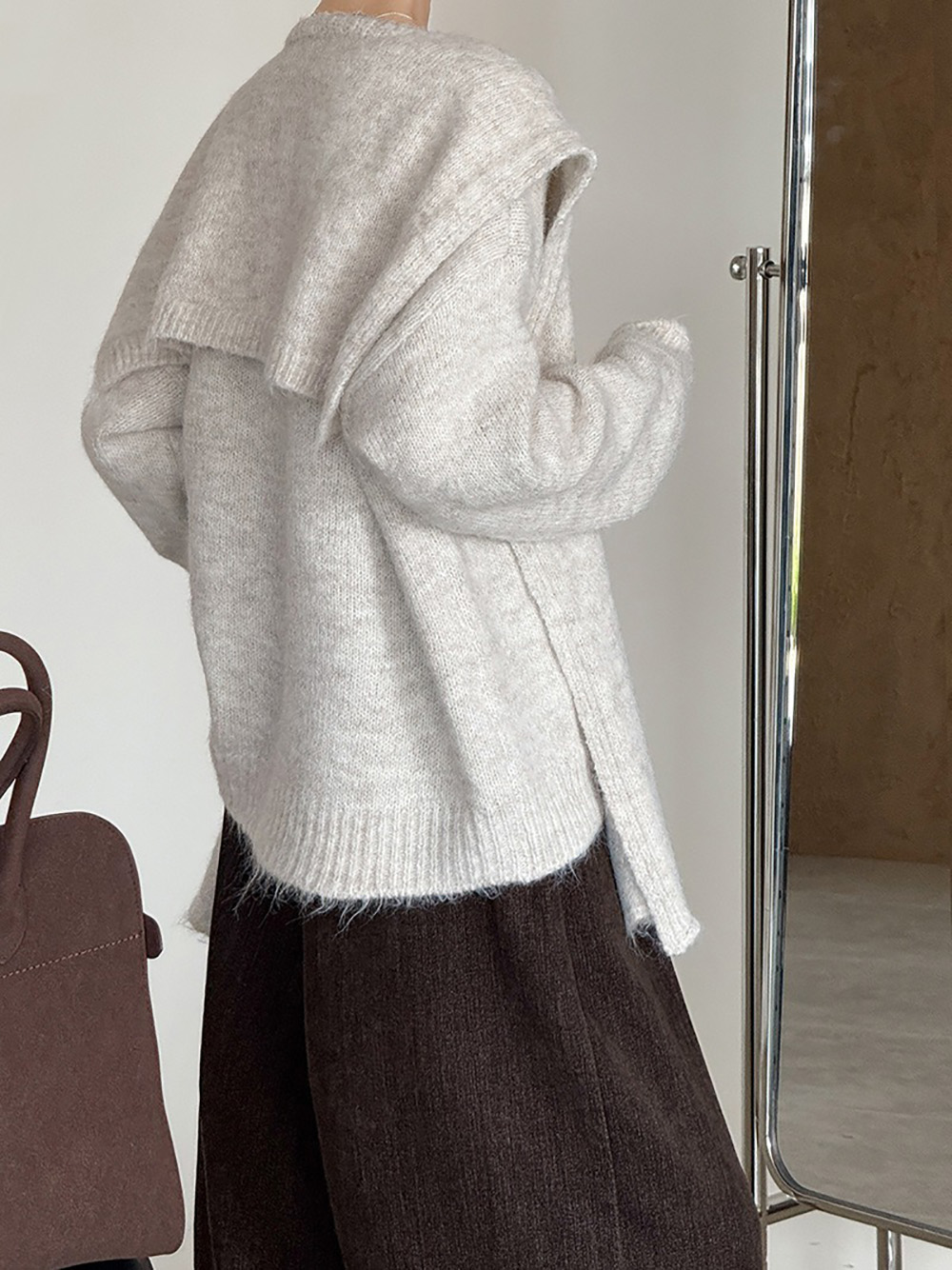 兩件式披肩針織毛衣