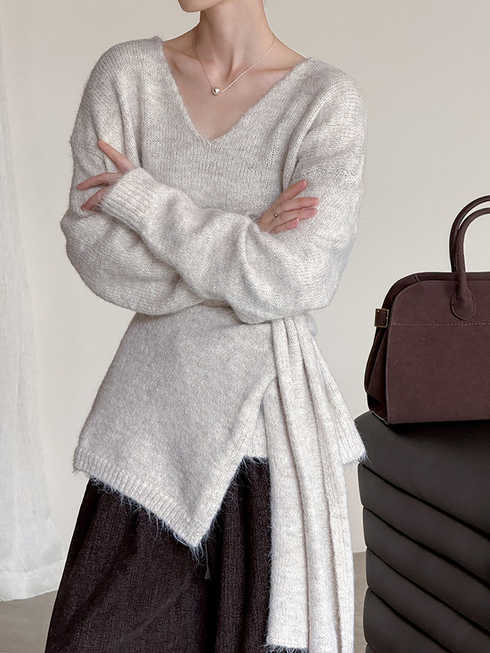 兩件式披肩針織毛衣