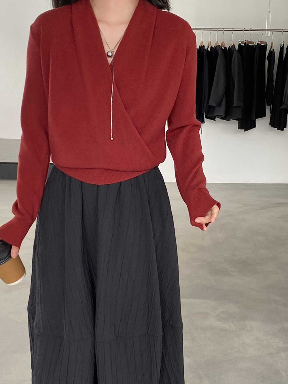 絕美交叉門襟設計上衣