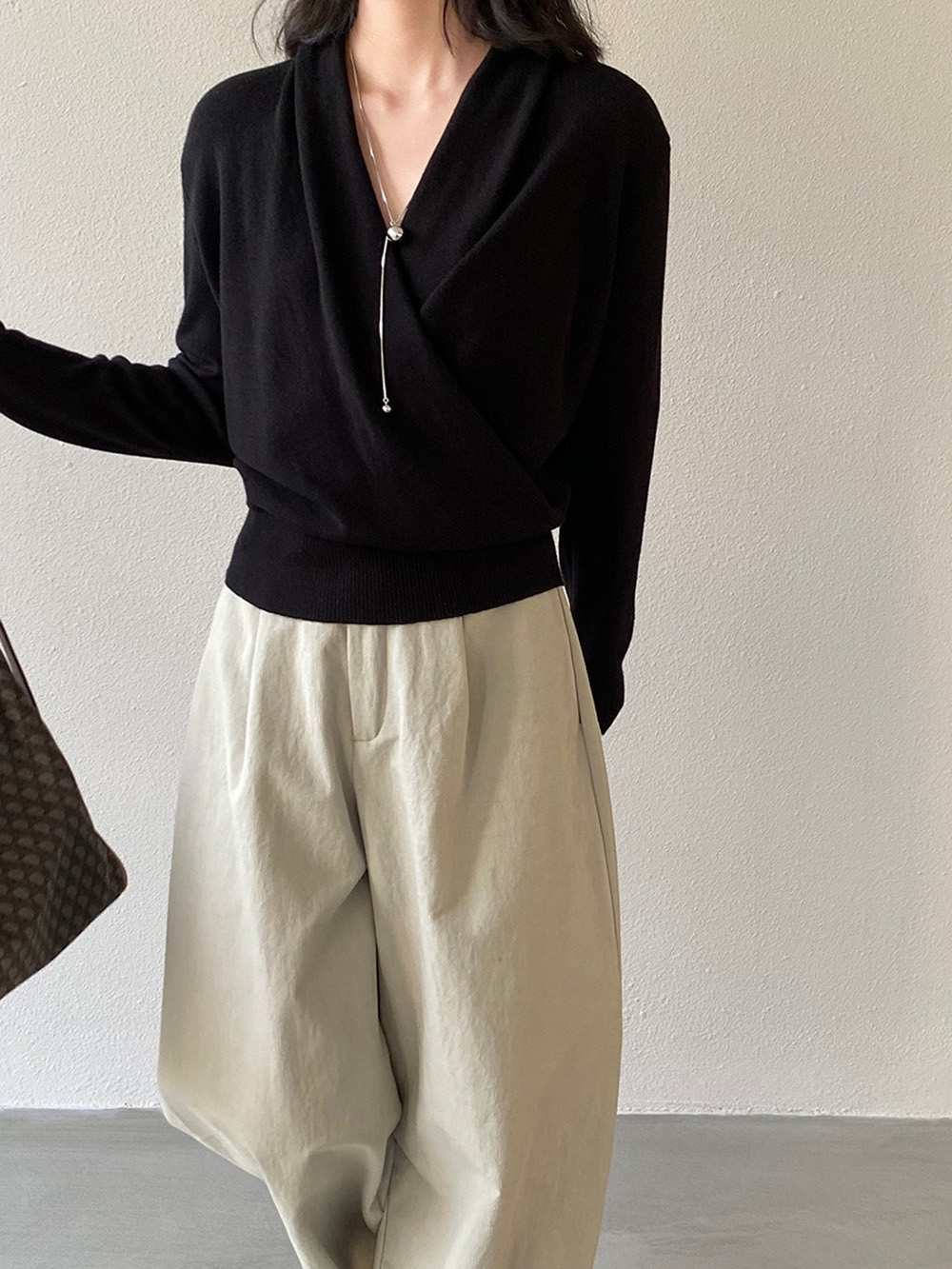 絕美交叉門襟設計上衣