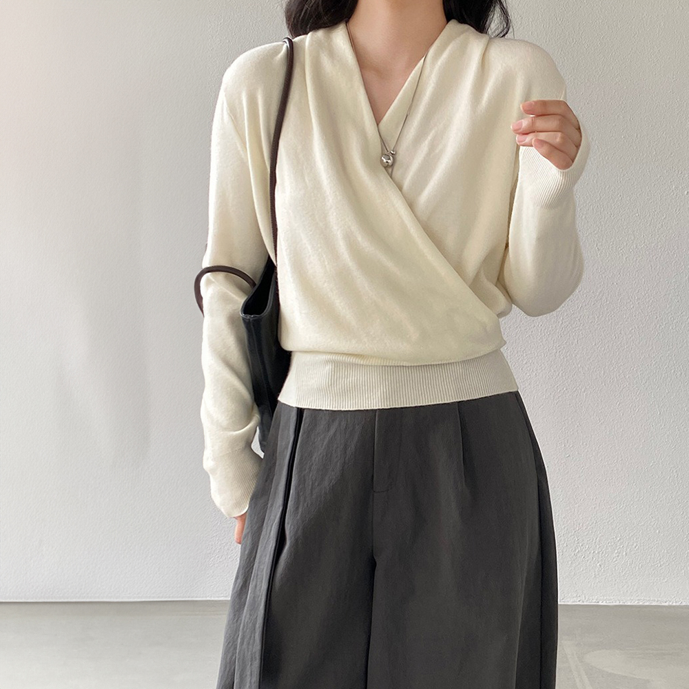 絕美交叉門襟設計上衣