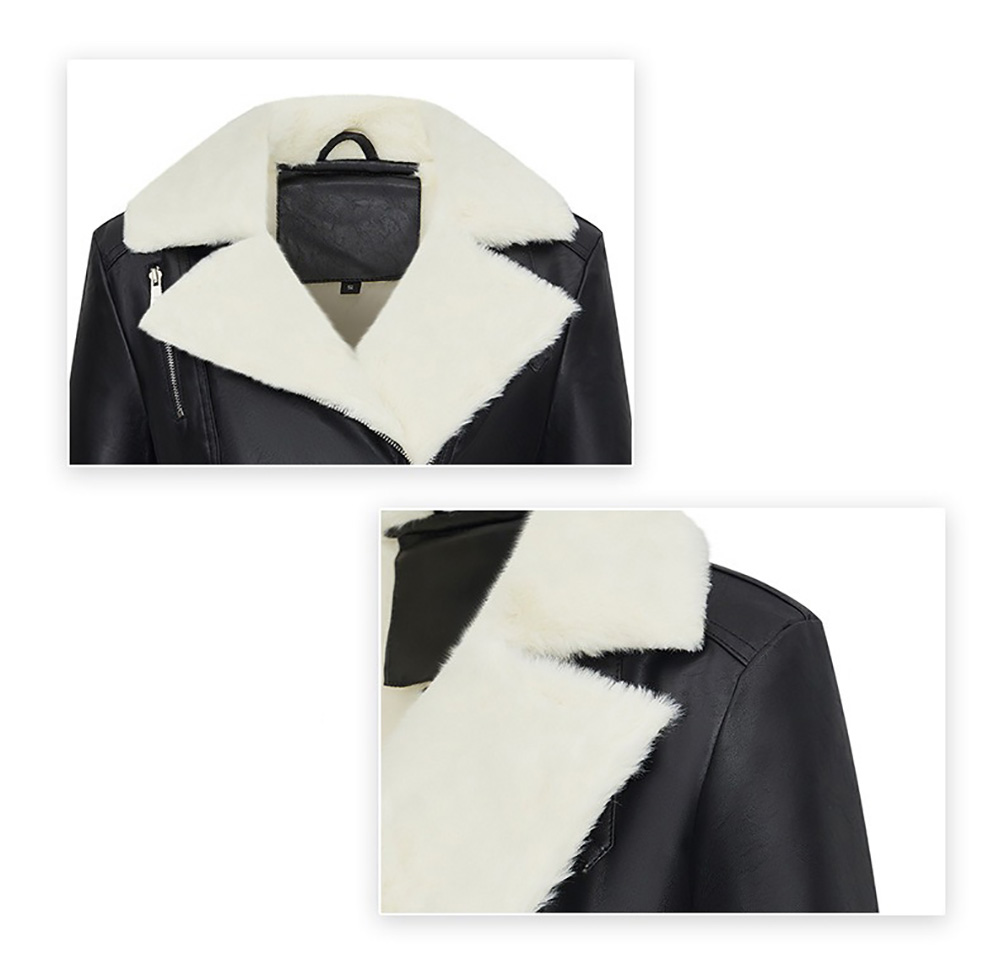 保暖毛領夾克皮外套