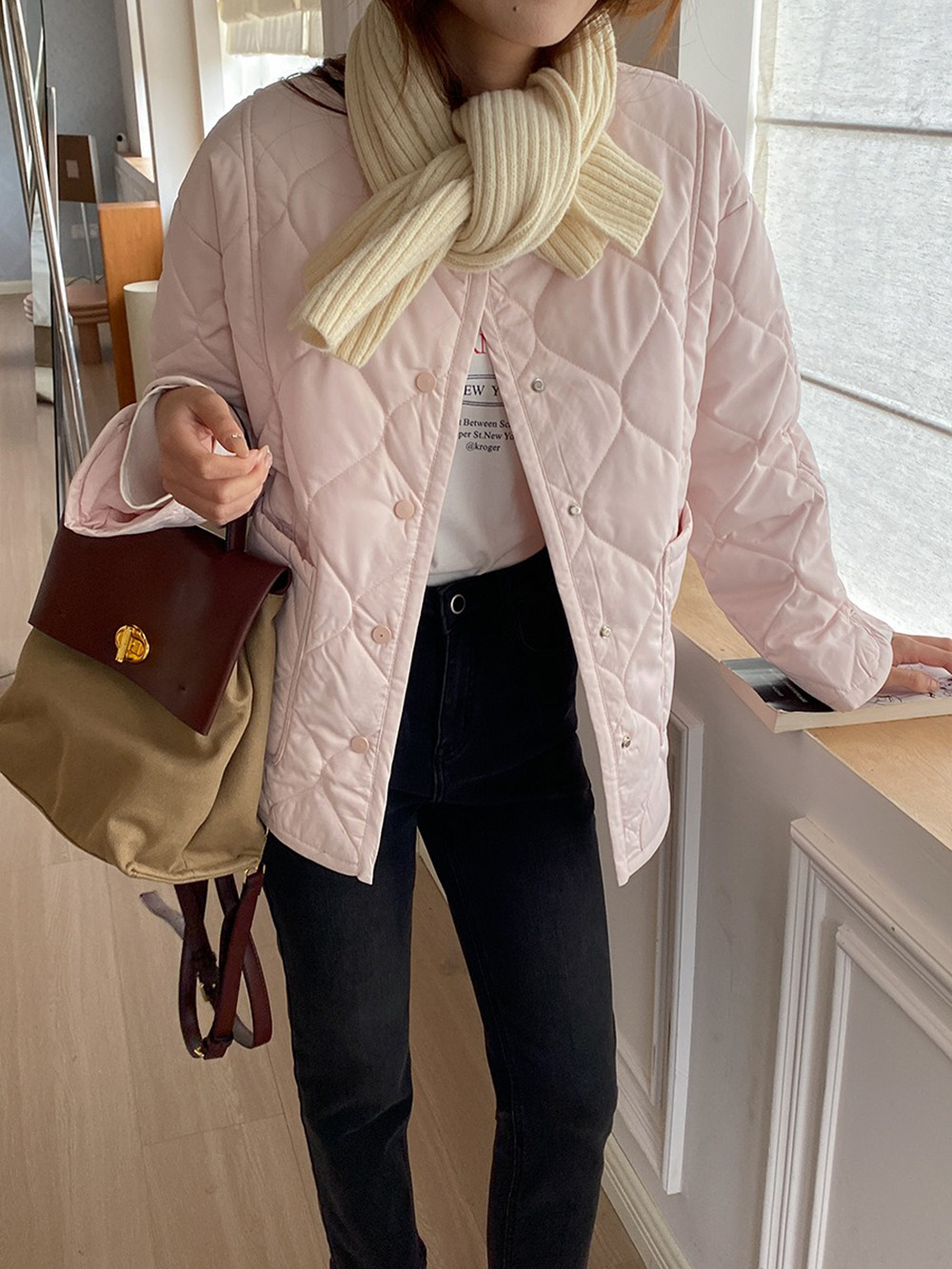 寬鬆設計感菱格外套