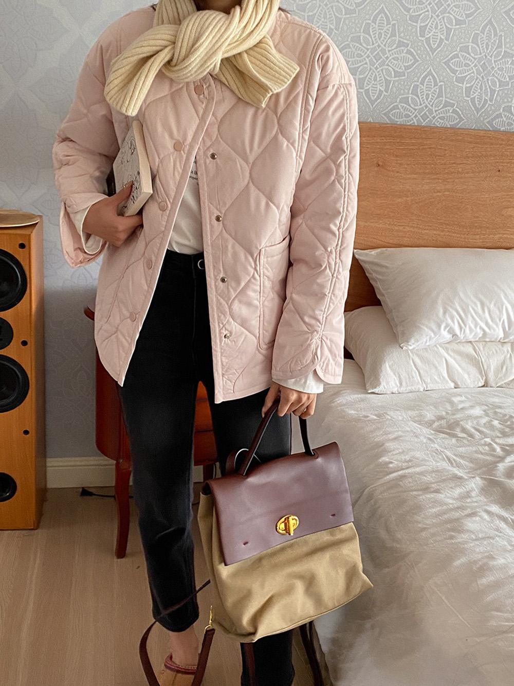 寬鬆設計感菱格外套