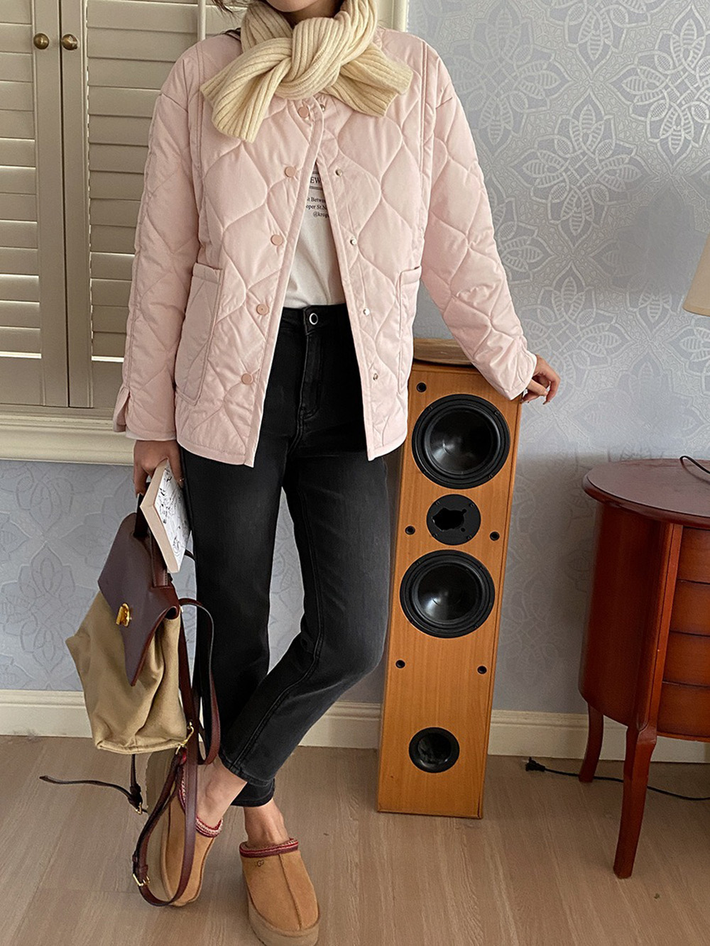 寬鬆設計感菱格外套