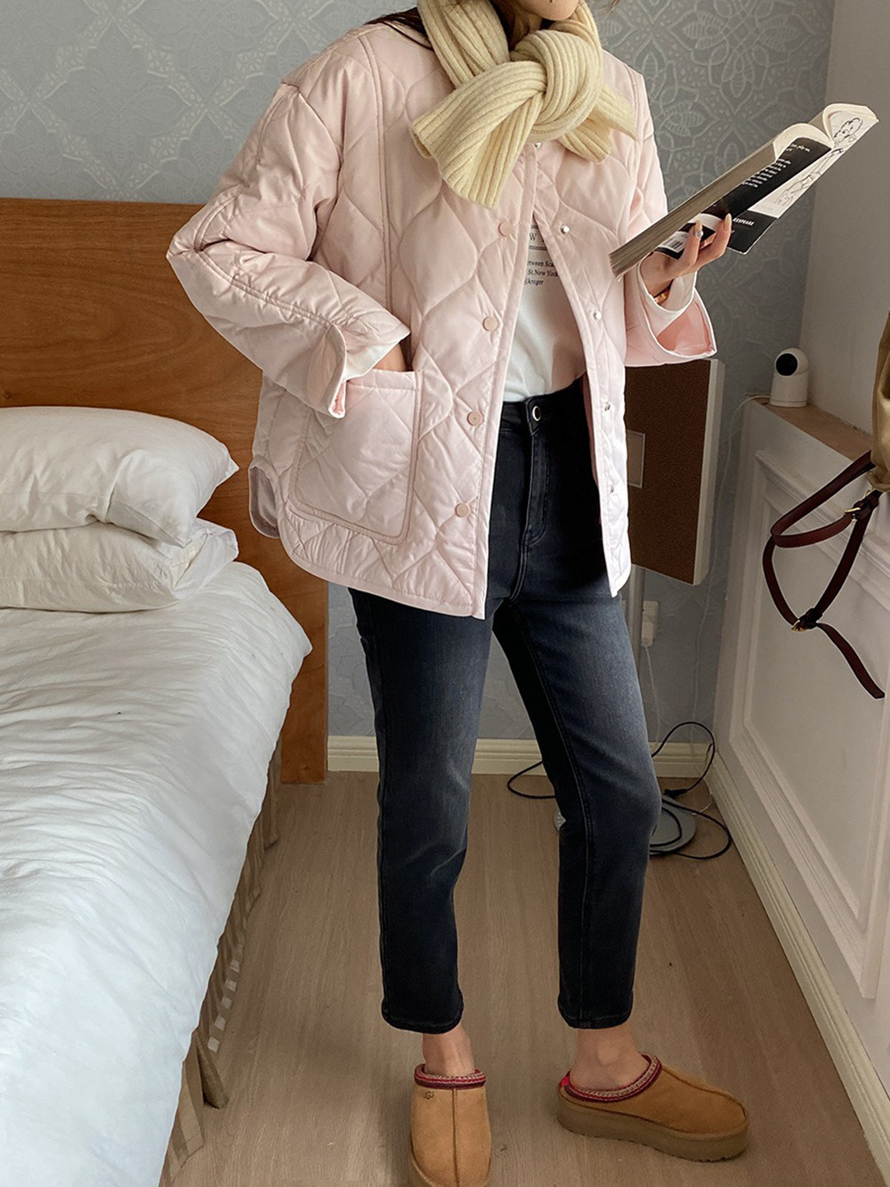 寬鬆設計感菱格外套