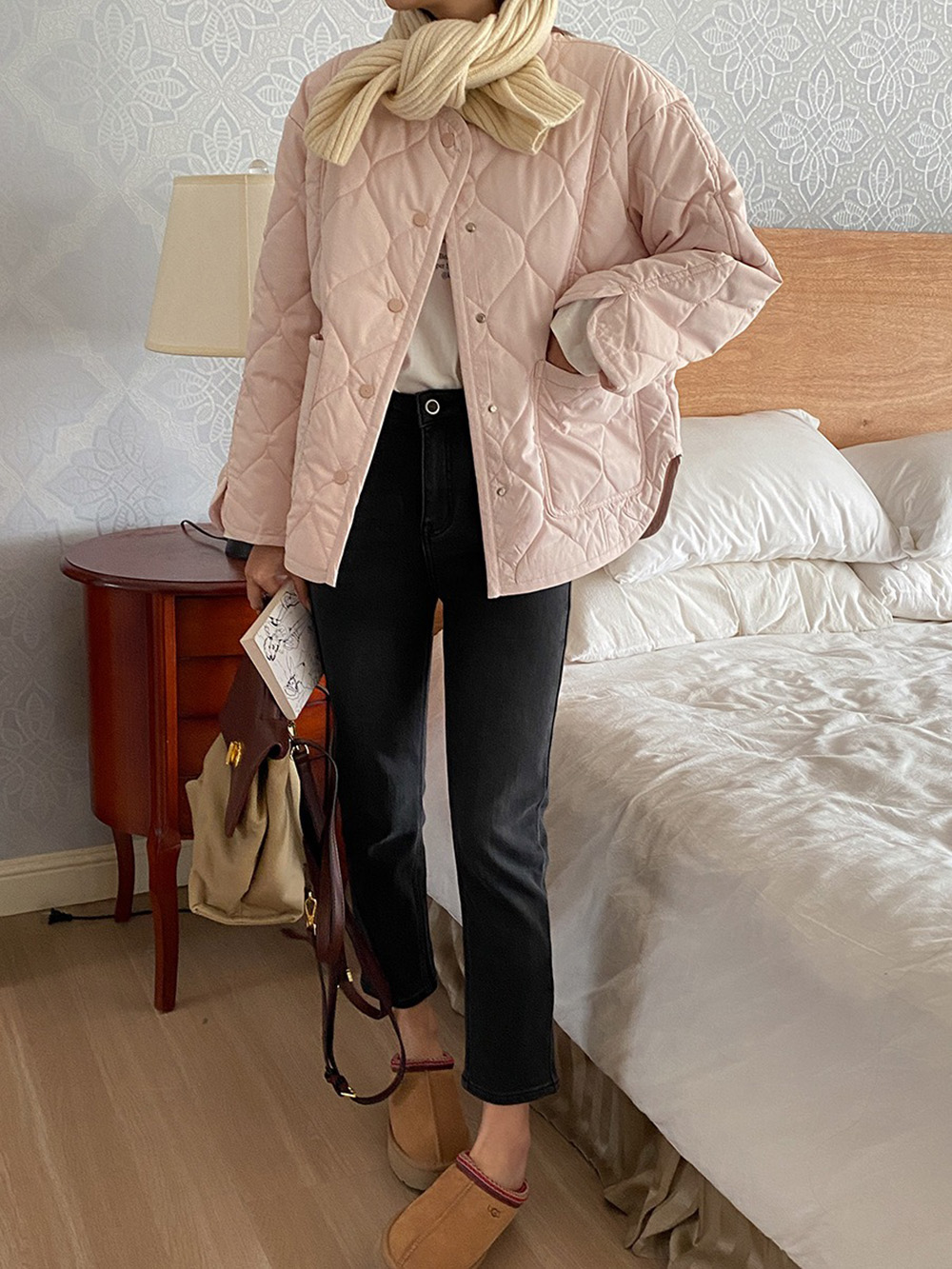 寬鬆設計感菱格外套