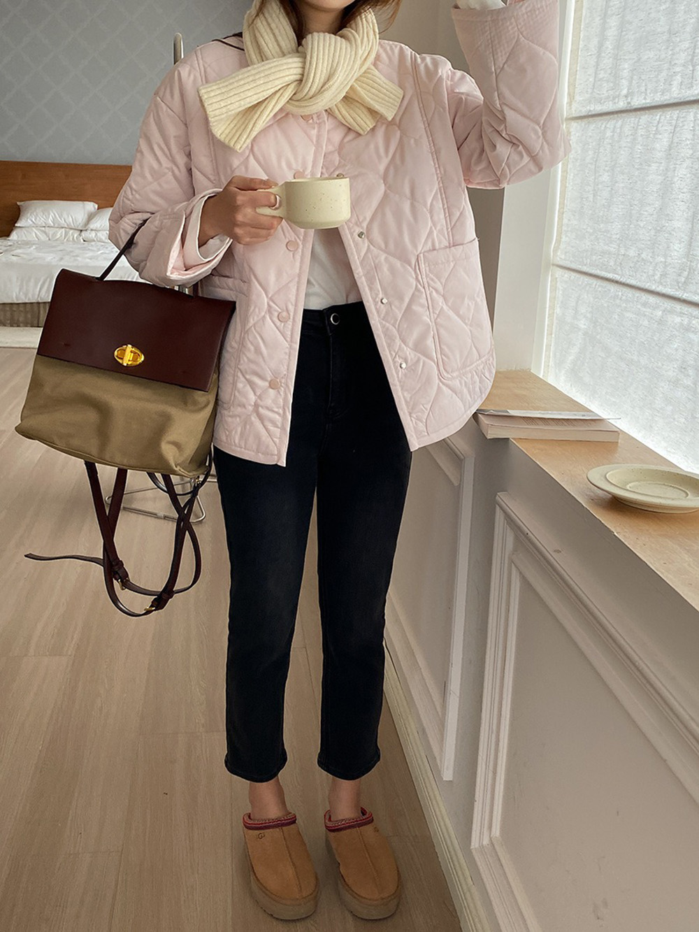 寬鬆設計感菱格外套