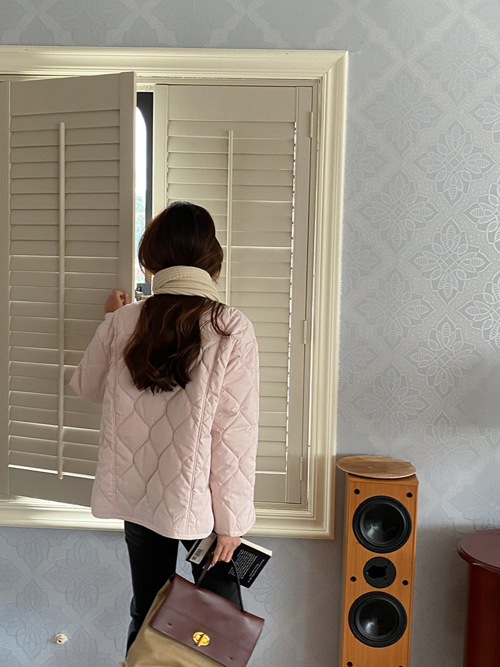 寬鬆設計感菱格外套