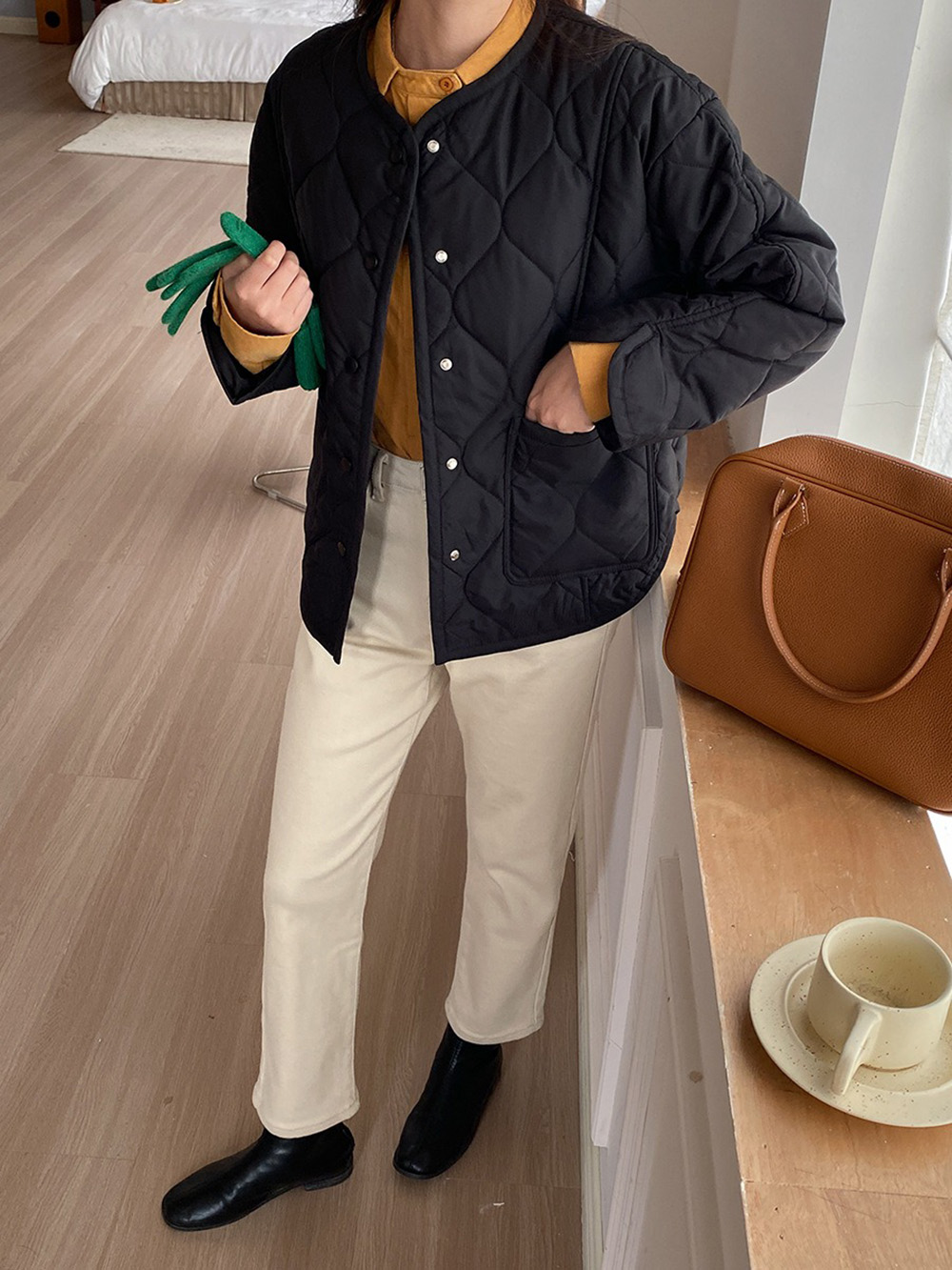 寬鬆設計感菱格外套