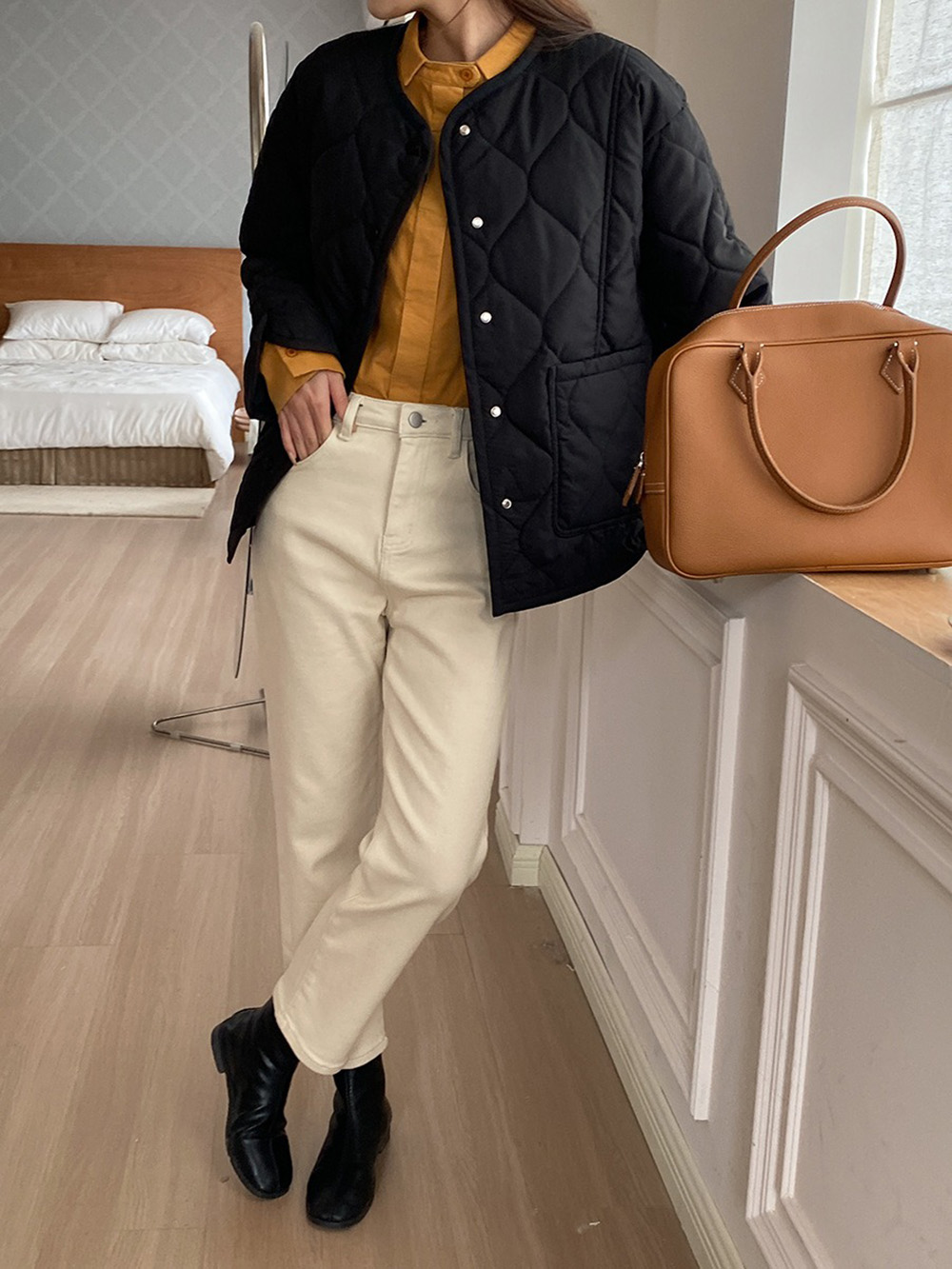 寬鬆設計感菱格外套