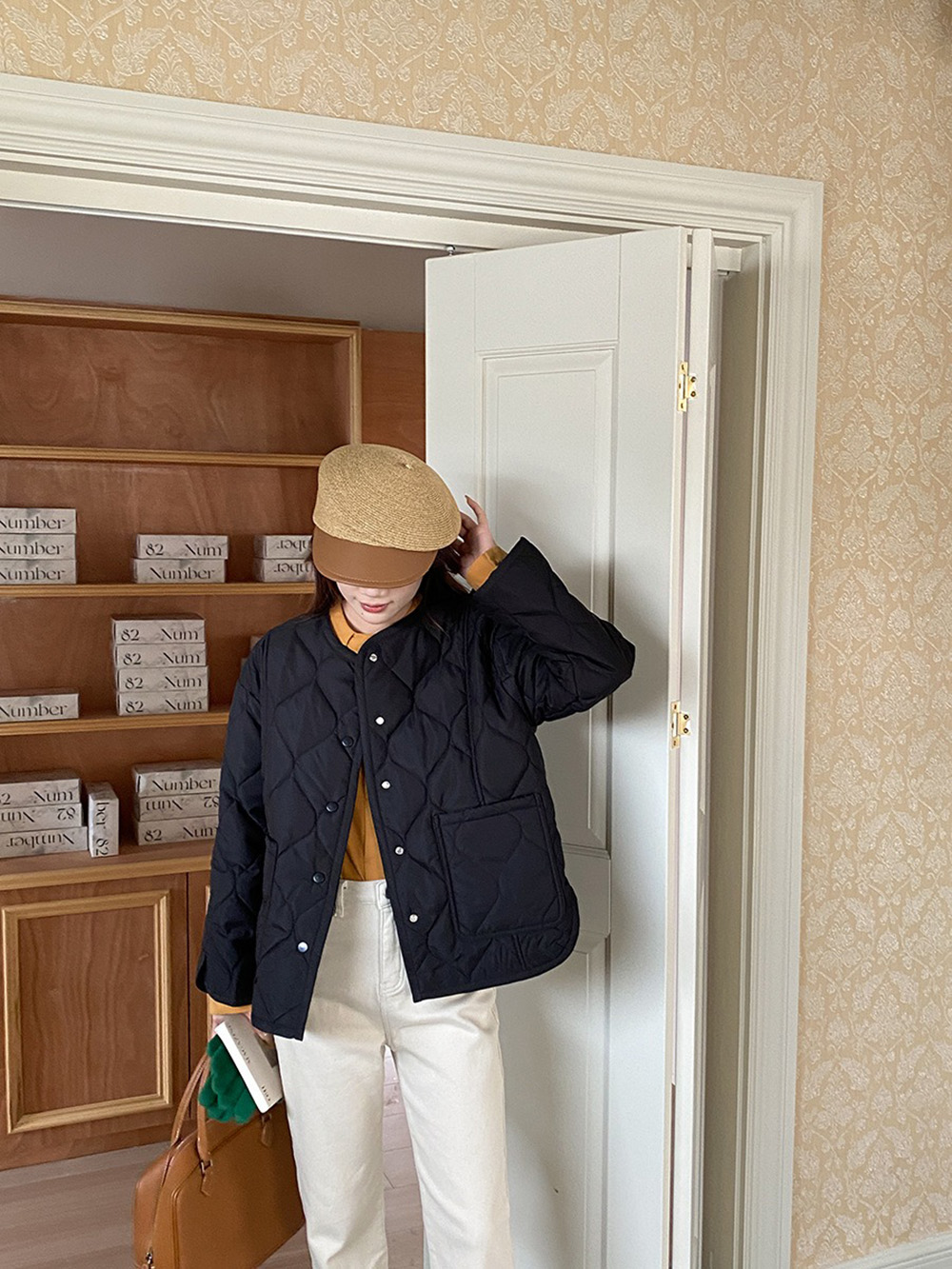 寬鬆設計感菱格外套