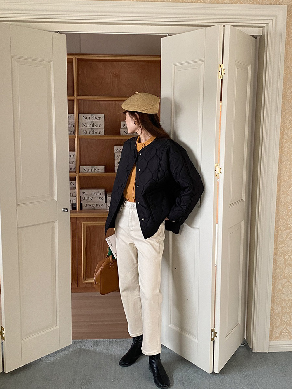 寬鬆設計感菱格外套