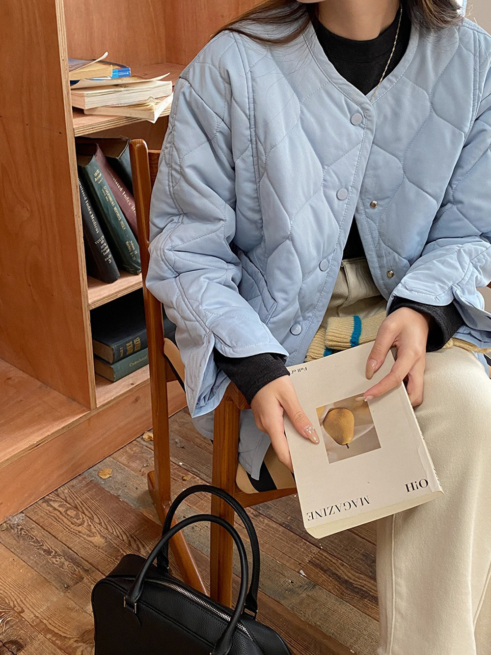 寬鬆設計感菱格外套