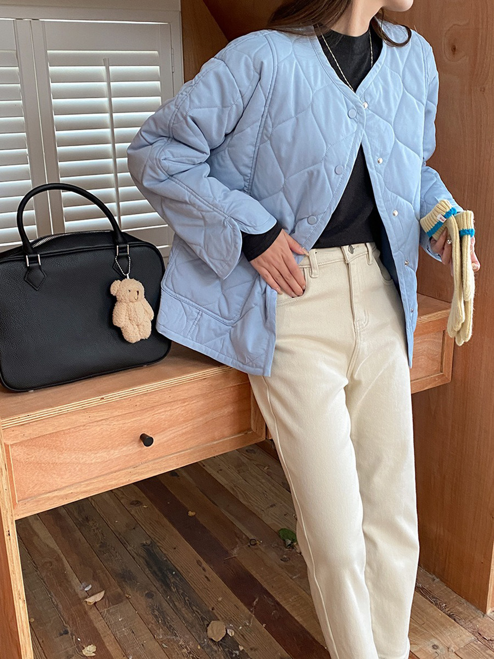 寬鬆設計感菱格外套