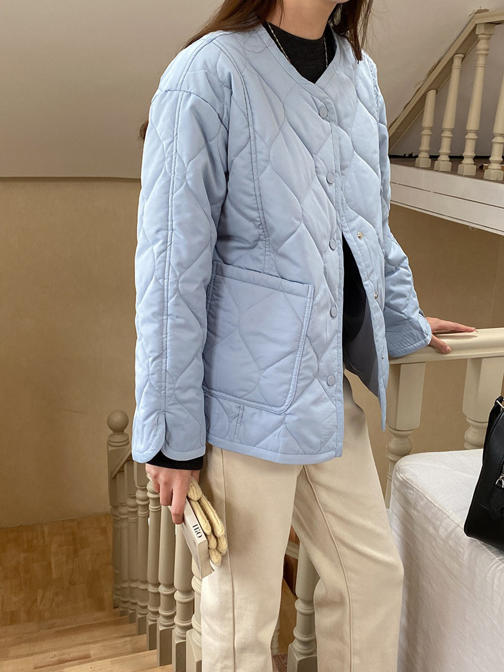 寬鬆設計感菱格外套