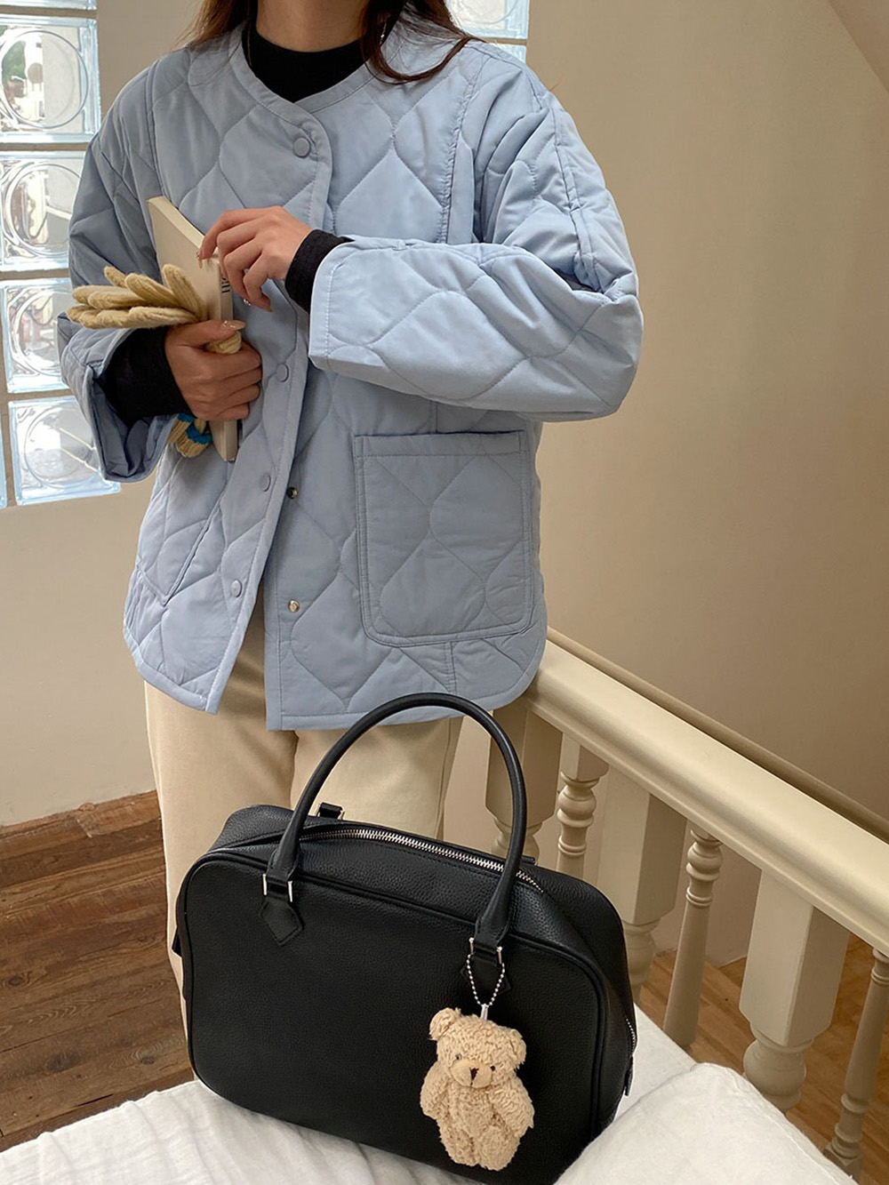 寬鬆設計感菱格外套