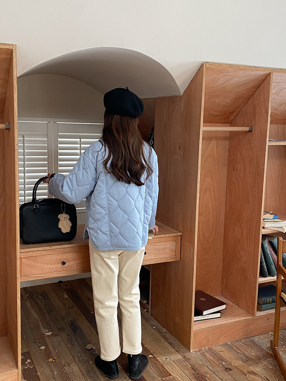 寬鬆設計感菱格外套