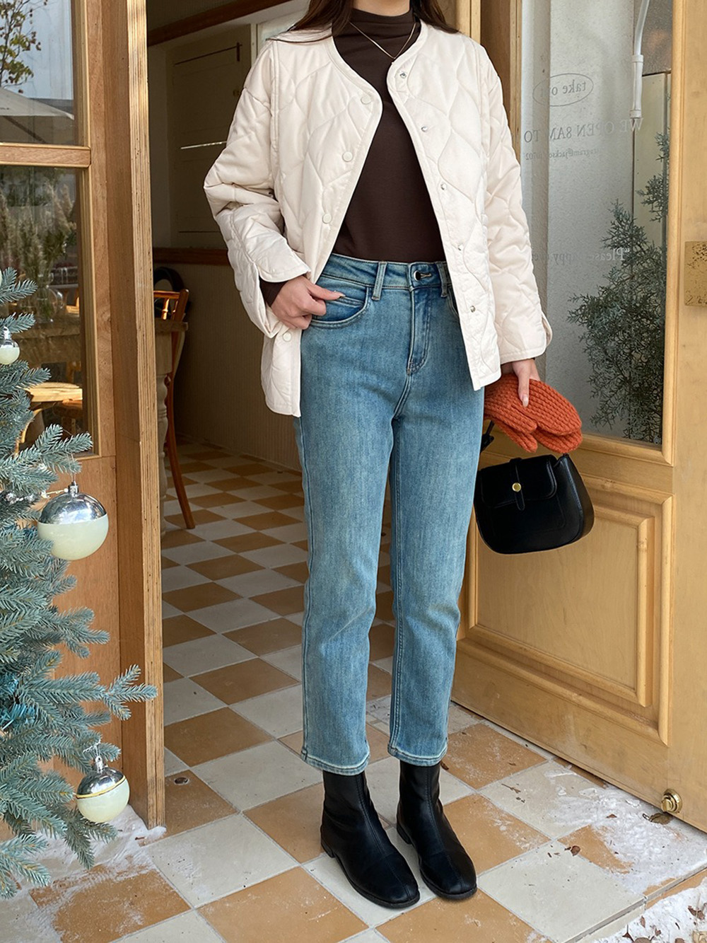 寬鬆設計感菱格外套