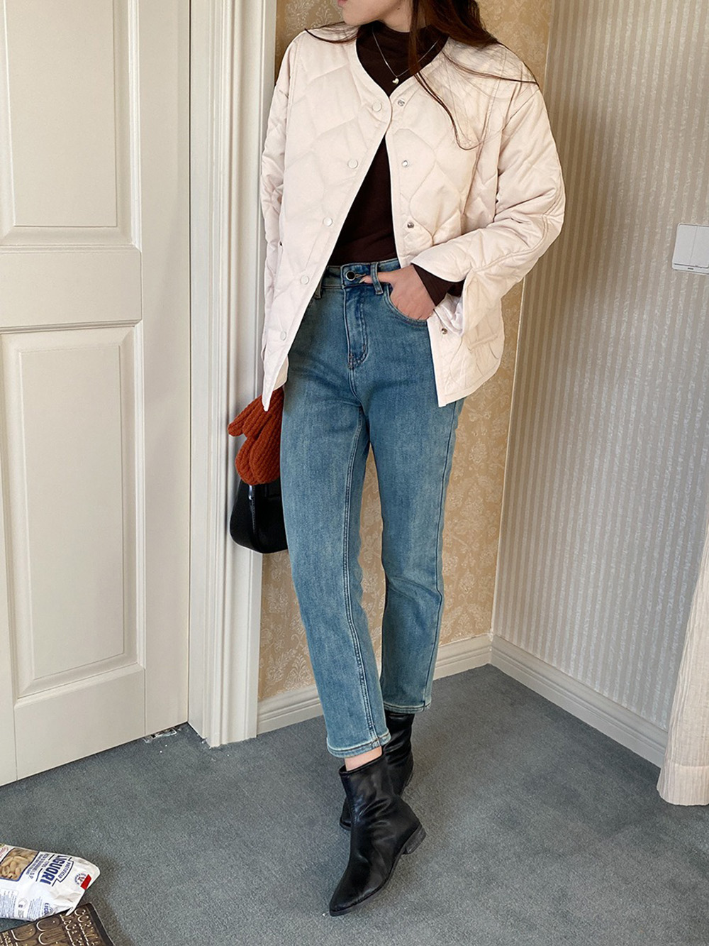 寬鬆設計感菱格外套