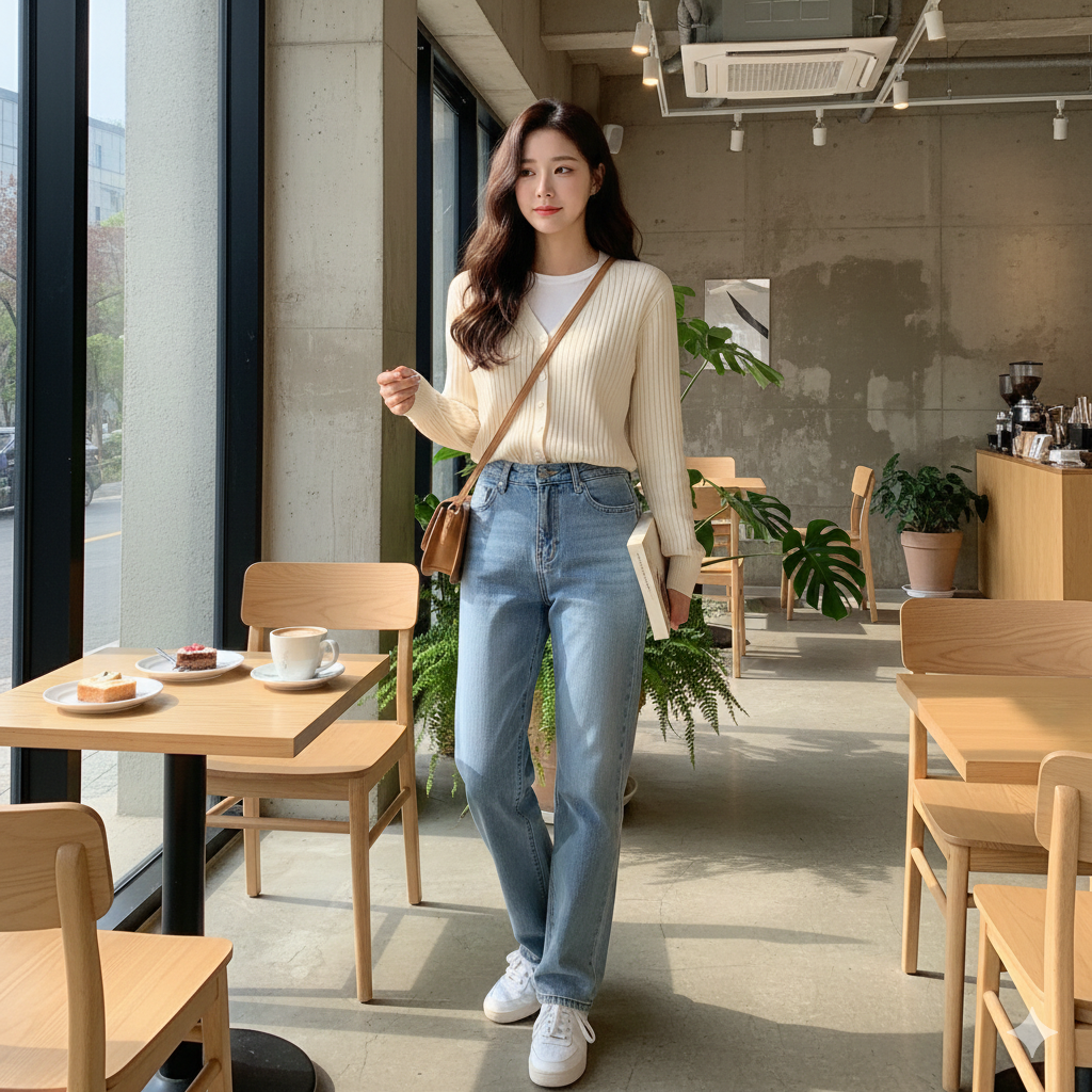 修身V領開衩針織外套