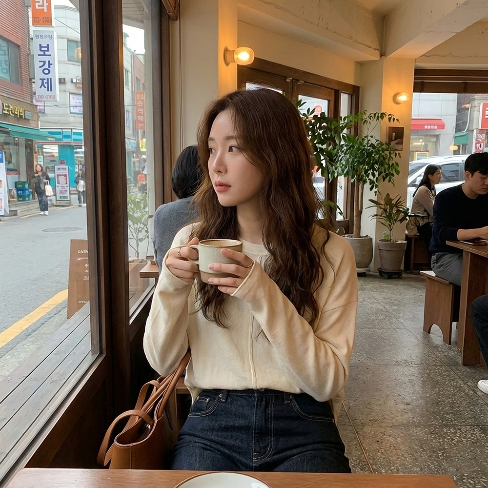 落肩設計蝙蝠袖針織衫