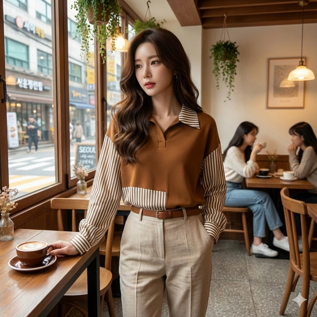 韓版拼接個性上衣