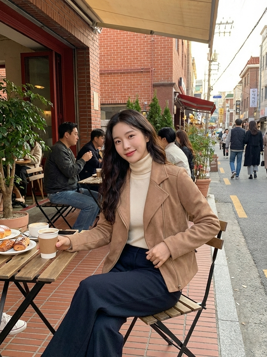 麂皮感翻領夾克外套